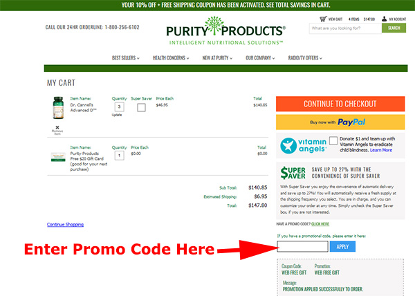 Purity Products promo code